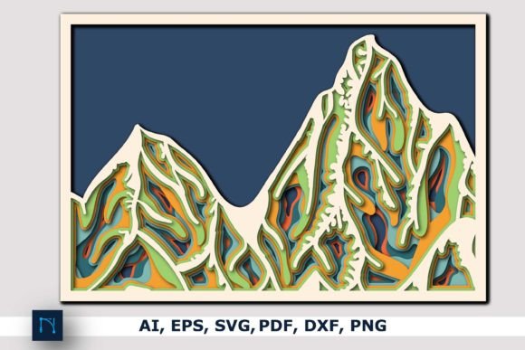 3D Mountain SVG for Cricut & CNC Laser Cut