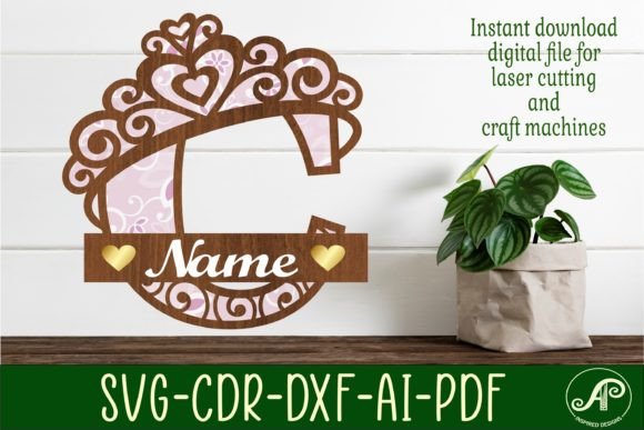 Crown Capital Monogram Letter C SVG Design