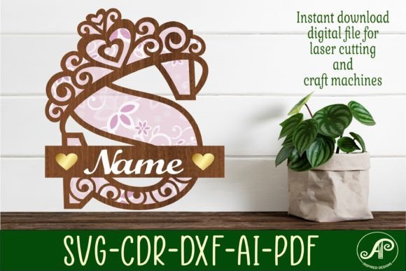 Crown Capital Monogram Letter S SVG