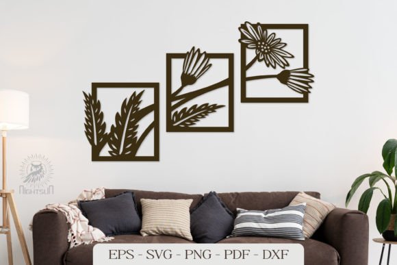 Daisy Flowers Wall Decor SVG: Elegant Floral Designs