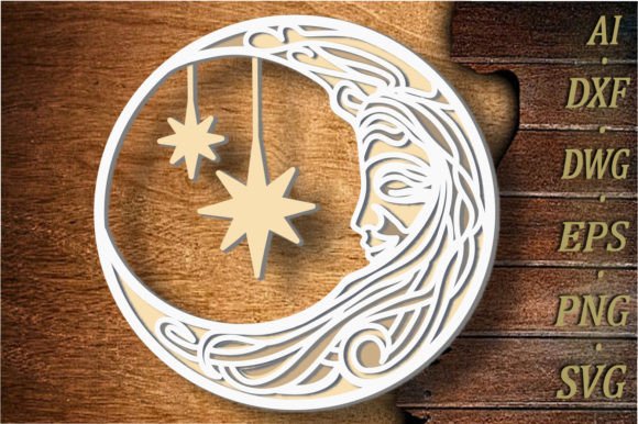 Discover the Moon Mandala Multilayer SVG/Laser Moon Design