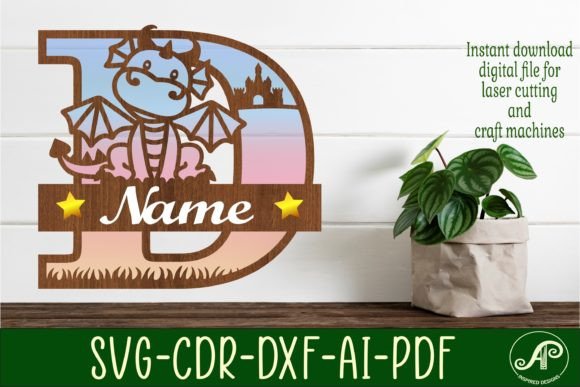 Dragon Capital Monogram Letter D SVG Cut