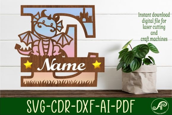 Dragon Capital Monogram Letter E SVG Cut for Laser & Craft