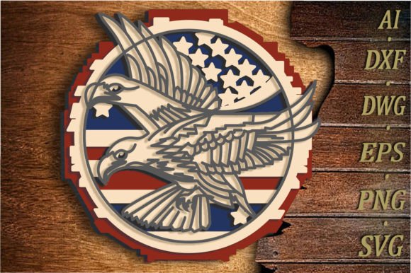 Eagle Multilayer Svg/3D Patriotic Eagle: A Unique Layered Design