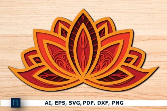 Elegant LOTUS Multilayer Laser Cut SVG Files for Your Projects