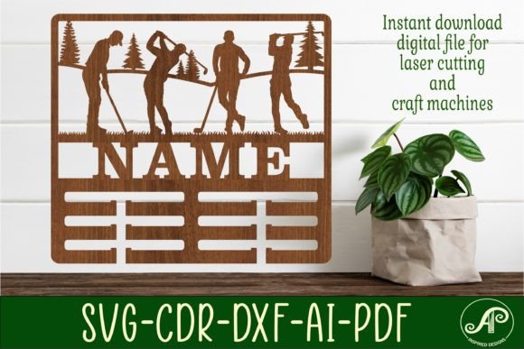 Golf Male Medal Holder Name Svg Laser