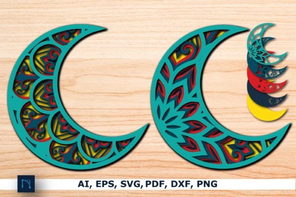 LayerPAPER CUT Mandala Moon SVG Bundle