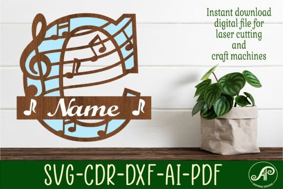 Music Monogram Letter C SVG Cut File