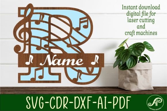 Music Monogram Letter R SVG Cut File: Craft a Personalized Masterpiece