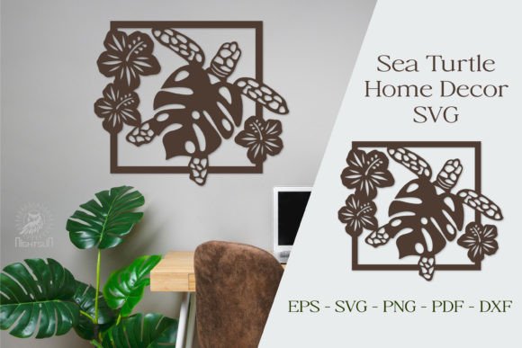 Sea Turtle Home Decor SVG: Coastal & Animal Design Files